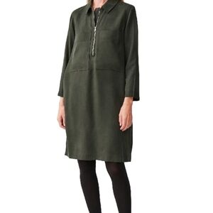 COS Minimalist Lagonlook Lyocell Olive Shirt Dress Size 8